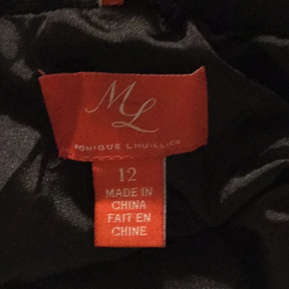 ML Monique LhuillierWhite Faille Cross-Back Gown - Picture 5 of 6